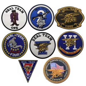 Embroidered USAF Navy Seal Team Military Emblem Hook Loop Patch Fastener Badge - Picture 1 of 10