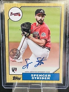 Spencer Strider 2022 Topps 1987 35th Anniversary Rookie Auto RC #87BA-SS Braves - Picture 1 of 3