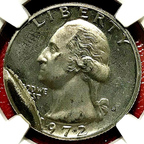 MAJOR CUD 1972-S PROOF WASHINGTON QUARTER NGC PF-66 MINT ERROR Cover