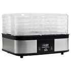 Food Dehydrator 5 Tier 245W Stainless Steel Food Dryer Machine Timer LCD Silver