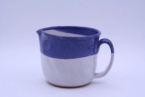 North Cole Pottery Pitcher 4.25" Blue, White - Marked Studio Pottery Sanford NC - Picture 1 of 12