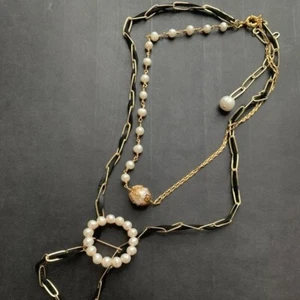 Baroque pearls layered design style necklace - Picture 1 of 4