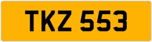 TKZ 553 T 3x3 DATELESS PRIVATE NUMBER PLATE TOM TONY TEL TOD TODD TAM TAJ TRACE - Picture 1 of 1