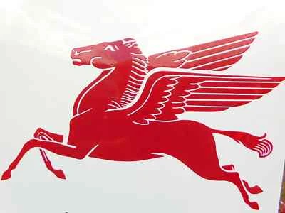 Garage Porcelain Enamel Sign - MOBIL Gas Oil Pegasus Logo "You're MILES AHEAD" - Image 1 of 4
