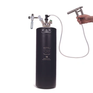 Black 10L Mini Keg Craft Beer Dispenser System w/ SS Pluto Beer Gun Regulator - Picture 1 of 7