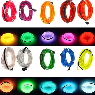 LED Light Glow Neon EL Wire Strip Rope Tube Car Dance Party + Controller ST17 - Image 1 of 4