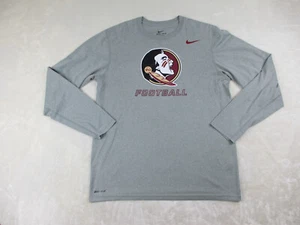 Florida State Seminoles Shirt Mens Medium Gray Nike DriFit FSU Football NCAA - Picture 1 of 9