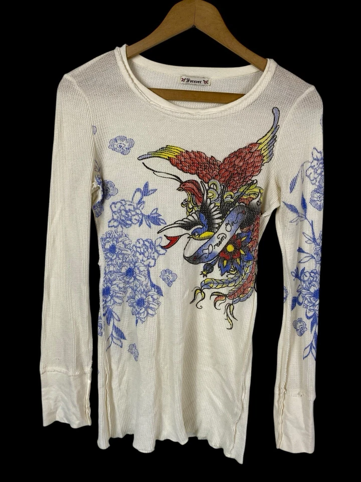 Camisa Térmica Forever 21 De Colección Y2K Grunge Patinador Capricho Emo Gamer Mujer M Foto 1 de 4