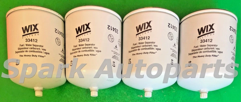 New Lot of 4 Fuel Water Separator Filter WIX 33412 For FREIGHTLINER, THOMAS — 第 1/3 张图片