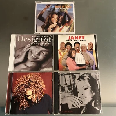 Janet Jackson 5 💿LOT: If , Feel It Boy IMPORT, Decade 86-96, Really Matter+ Foto 1 de 4