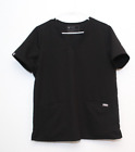 FIGS Casma Three-Pocket Scrub Top Size Medium Black 1683 Short Sleeves