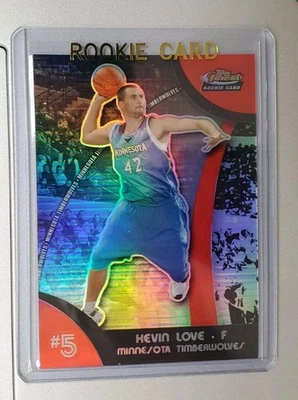 2007-08 Topps Finest Kevin Love Refractor Rookie #105 Minnesota Timberwolves  - Image 1 of 2