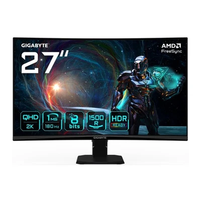 Gigabyte GS27QCA Gaming LED-Monitor Curved 27" 2560x1440 Pixel QHD 1ms HDMI DP - Bild 1 von 4
