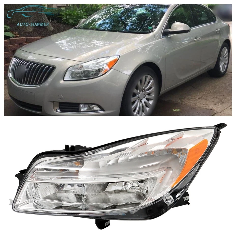 Headlight W/O DRL Headlamp Driver Side For 2011 2012 2013 Buick Regal Halogen Foto 1 de 4