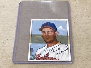 1950 Bowman #40 Bob Lemon Card Cleveland - VG+ - No Creases - Tape Mark on Front
