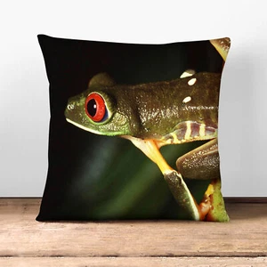 Plump Cushion Red Eyed Leaf Frog Soft Scatter Throw Pillow Case Cover Filled - Picture 1 of 13