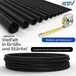 ISTA® piece goods corrugated pipe corrugated hose cable protection, insulating pipe for marten protection - Picture 1 of 23