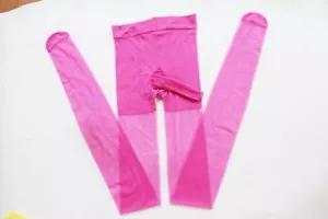 PANTIMEDIAS Sexy ROSA BRILLANTE ~ Medias Transparentes con Bolsa para Pene - Imagen 1 de 2