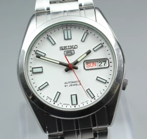 [Near MINT] Seiko 5 7S26-03B0 White Dial 21 Jewels Men's AT Watch From JAPAN - Picture 1 of 11