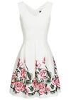 Damen Violet Kleid kurz mit Blumen Muster & Brustpads Mini Dress weiß B18027046 