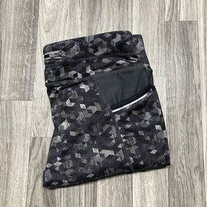 ATHLETA Stretch Waist Pull-On Black Geometric Tight Leggings Girl's Size Small - Picture 1 of 11