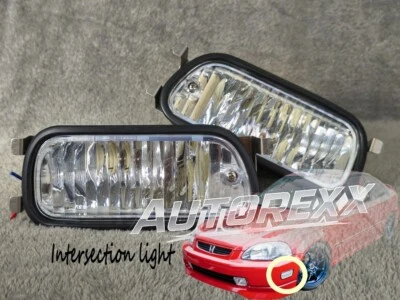 Honda Accord Prelude EG6 CD5 BB4 BB6 Front Clear Bumper Intersection Fog Lamps - Image 1 of 4