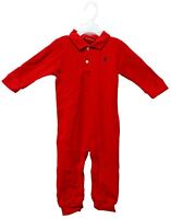 IZOD Baby Toddler Boy Polo Coverall Red 3-12 MO NEW