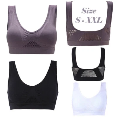 Women Padded Sports Bra Crop Top Running Yoga Fitness Sport Seamless Vest - Image 1 of 4
