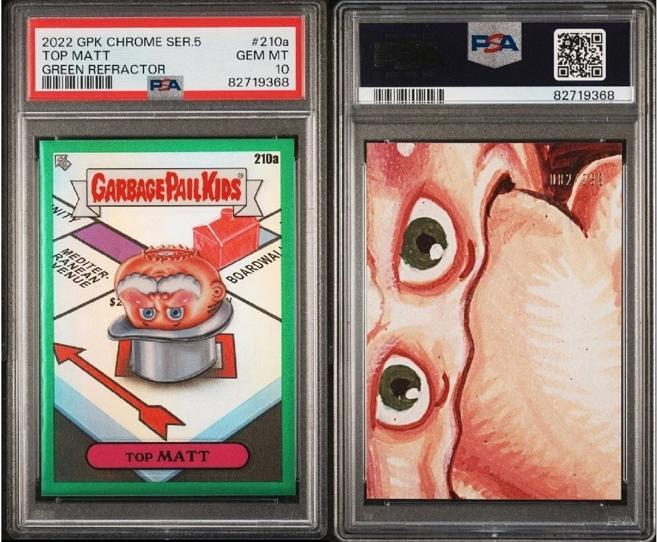 Top Matt PSA 10 2022 GPK Chrome Ser. 5  Green Wave Refractor 82/299 #210a  - Image 1 of 1