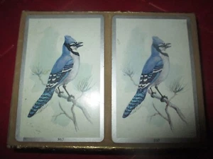 PAQUETE DE DOS CARTAS DE JUEGO DE PÁJAROS AZULES USADAS del Congreso USADAS de colección - década de 1950 - Imagen 1 de 5