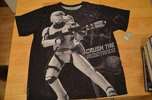 STAR WARS  "CRUSH THE RESISTANCE"  2XL  BLACK T-SHIRT  Disney Store  NWT  2X - Picture 1 of 11