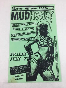 Mudhoney - Grunge Bones July 27 1990 Cannibal Club Texas Concert Poster 8.5 x 14 - Picture 1 of 6