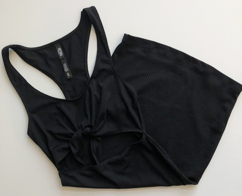 UNDERCOVER Abito sportivo Victoria Secret donna S nero aperto sezione media canotta cravatta nodo davanti