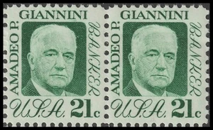 US 1400 Amadeo P Giannini 21c horz pair MNH 1973 - Picture 1 of 1