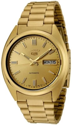 Seiko 5 SNXS80 Men's Gold Tone Stainless Steel Gold Index Dial Automatic Watch - Image 1 of 2