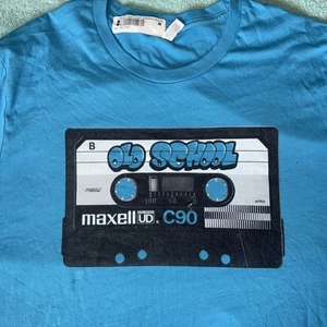 Maxell Cassettes Mens 2xl Old School Blue Graphic T Shirt New T-shirt - Picture 1 of 4