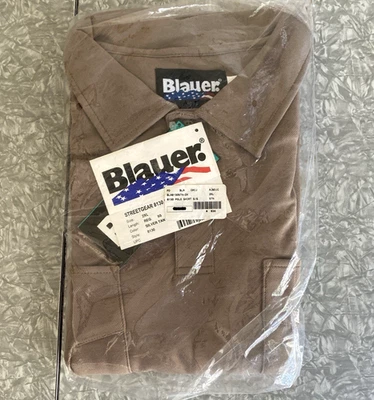 NEW Blauer STREETGEAR 8130 Regular 2XL Short Sleeve Knit Shirt Silver Tan NWT - Image 1 of 4