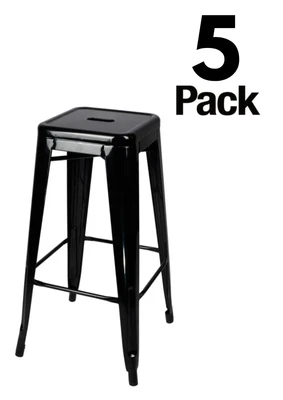 Taburete de bar Tolix negro - alto brillo - sin respaldo - Imagen 1 de 4