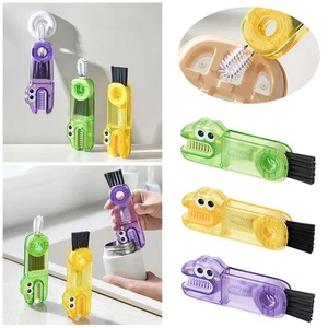 3-in-1 Mini Cup Cover Brush Dinosaur Pattern Bottle Brush Cleaning Brush Set - Picture 1 of 21