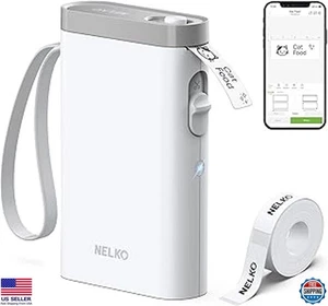 Bluetooth Label Maker, Wireless Mini Printer with Tape & Templates, White - Picture 1 of 1
