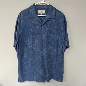 Tommy Bahama Hawaiihemd Herren 100 % Seide blau Blumendruck Knopfleiste L lesen - Bild 1 von 20