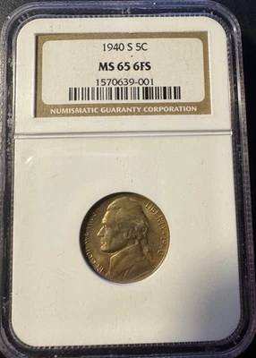 1940-S Jefferson Nickel NGC MS 65 6FS - Image 1 of 2