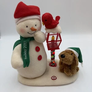 Hallmark Jingle Pals Merry Carolers Animated Snowman Plush Dog Bird Light Works - Picture 1 of 12