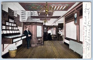 1908 POSTAMT INNENRAUM 3 PERSONEN WILDWOOD NJ ANTIKE POSTKARTE - Bild 1 von 2