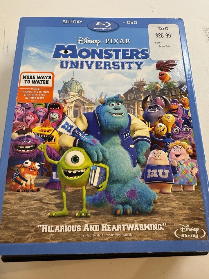 Monsters University Blu-ray DVD Disney Pixar Animated Movie - Image 1 of 1
