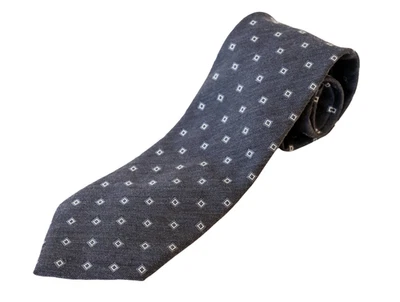 Canali 意大利羊毛丝绸几何方形圆点领带商务休闲豪华旧钱 — 第 1/4 张图片