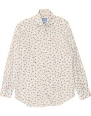 PIERRE CARDIN Mens Abstract Pattern Slim Fit Shirt Size 40 Medium White BD04 - Image 1 of 3