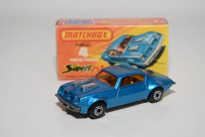 A94 1:64 3 INCH MATCHBOX SUPERFAST 4 PONTIAC FIREBIRD BLU METALLIZZATO NUOVO ... - Immagine 1 di 4