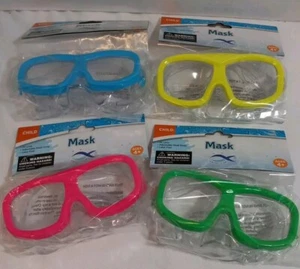Youth Swim Mask Child Size 4+ New Lot Of 4 Different Colors Adjustable Head... - Picture 1 of 10