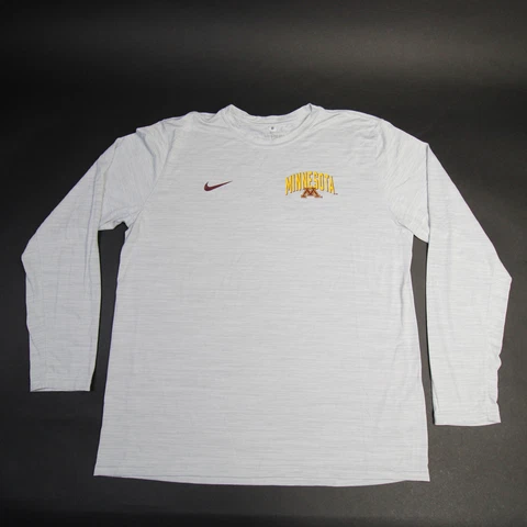 Minnesota Golden Gophers Nike Dri-Fit Long Sleeve Shirt Men's Light Gray Used Cover